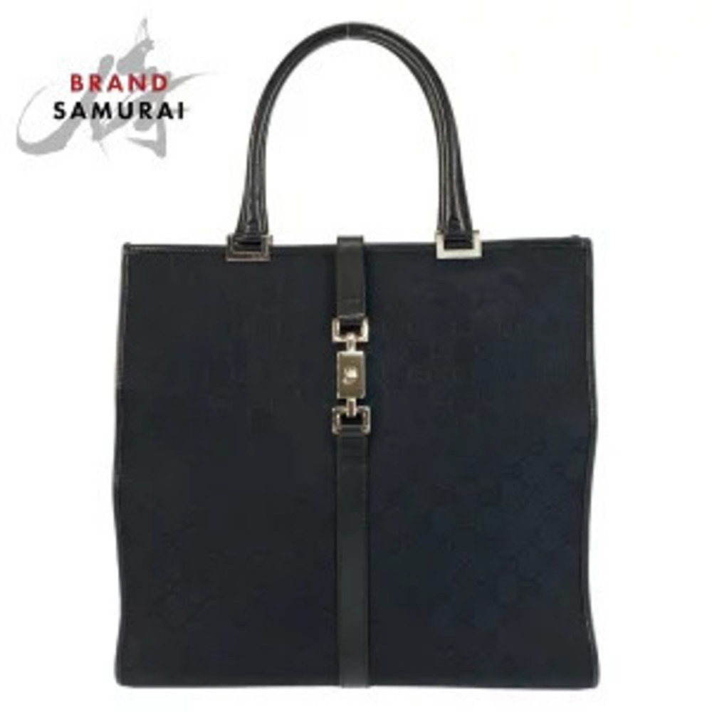 Gucci Jackie tote bag Handbag black GG canvas leather